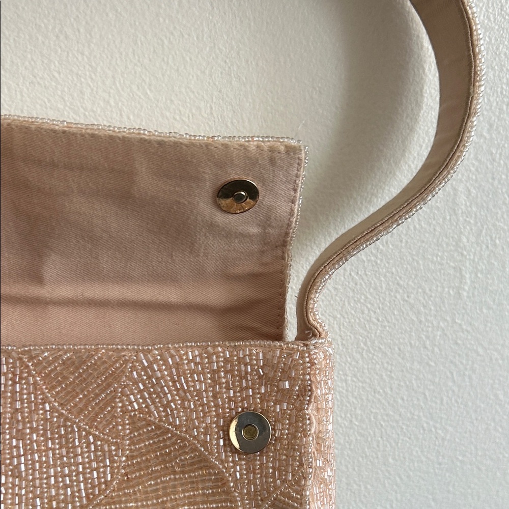 Anthropologie Cream Beaded Shoulder Bag - Picture 2 of 11